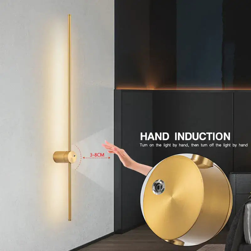 Modern minimalist led hand induction wall light bedroom fixture