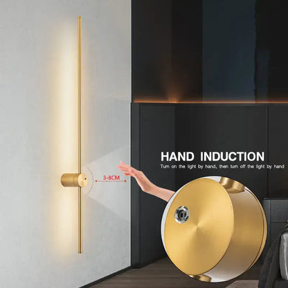 Modern minimalist led hand induction wall light bedroom fixture