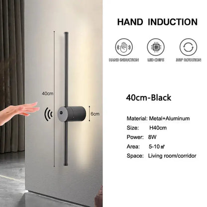 Modern minimalist led hand induction wall light bedroom fixture
