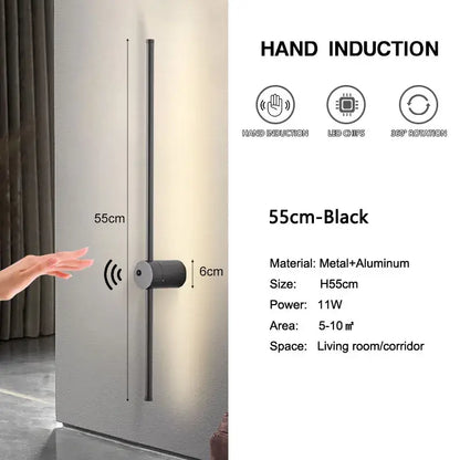 Modern minimalist led hand induction wall light bedroom fixture
