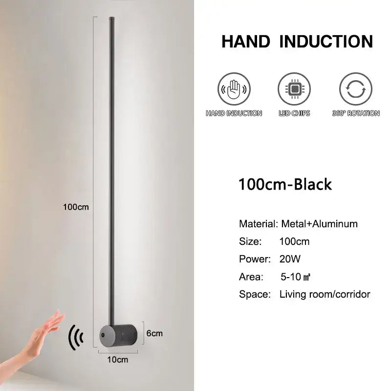 Modern minimalist led hand induction wall light bedroom fixture