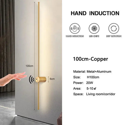 Modern minimalist led hand induction wall light bedroom fixture