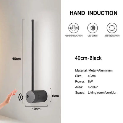 Modern minimalist led hand induction wall light bedroom fixture