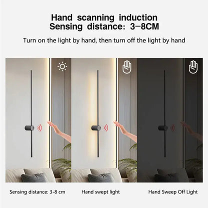 Modern minimalist led hand induction wall light bedroom fixture