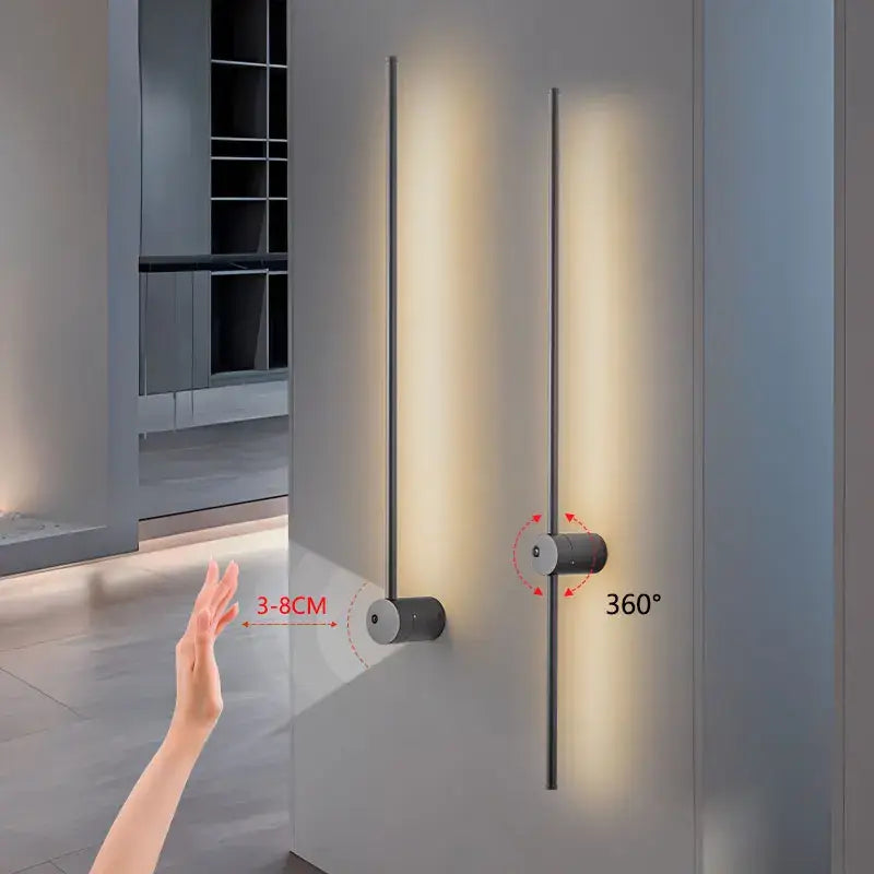 Modern minimalist led hand induction wall light bedroom fixture