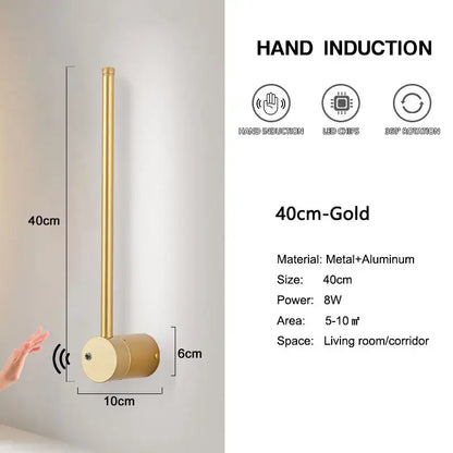 Modern minimalist led hand induction wall light bedroom fixture