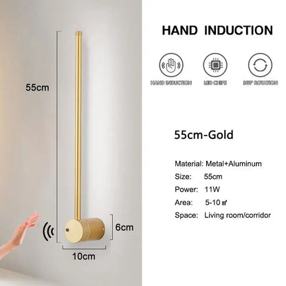 Modern minimalist led hand induction wall light bedroom fixture