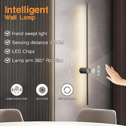 Modern minimalist led hand induction wall light bedroom fixture