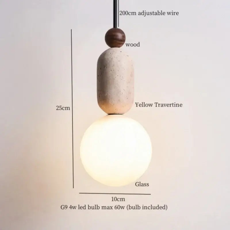 Minimalist brown & off-white led hanging lamp kitchen