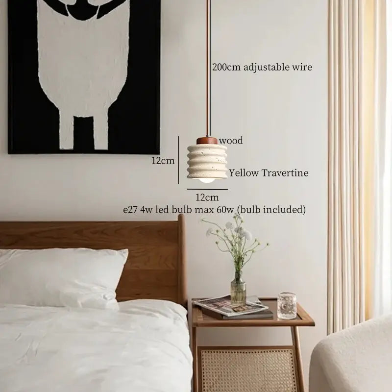 Minimalist brown & off-white led hanging lamp kitchen