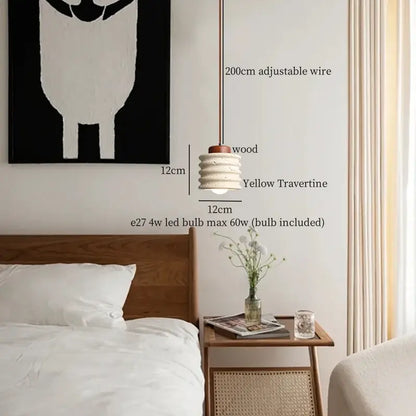 Minimalist brown & off-white led hanging lamp kitchen