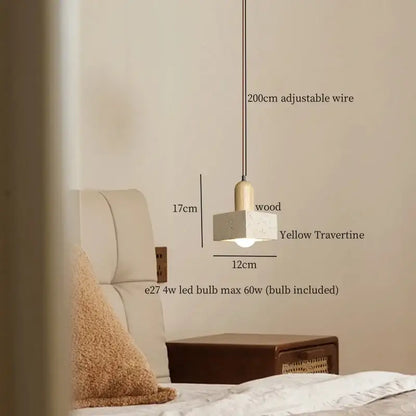 Minimalist brown & off-white led hanging lamp kitchen