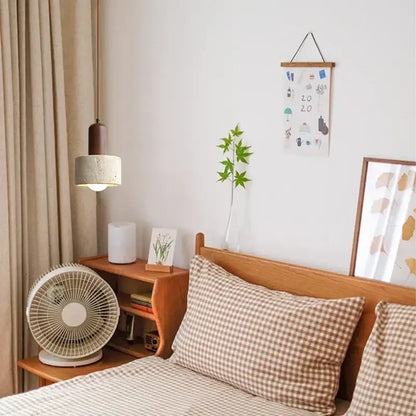 Minimalist brown & off-white led hanging lamp kitchen
