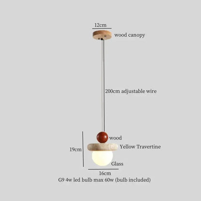 Minimalist brown & off-white led hanging lamp kitchen
