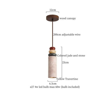 Minimalist brown & off-white led hanging lamp kitchen