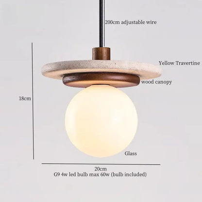 Minimalist brown & off-white led hanging lamp kitchen