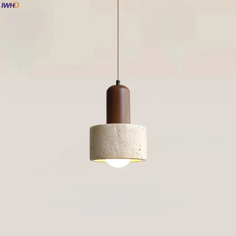Minimalist brown & off-white led hanging lamp kitchen