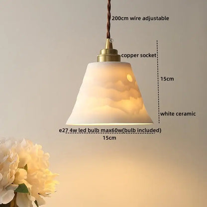 Modern brass and glass led hanging lamp bedroom light