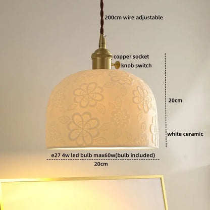 Modern brass and glass led hanging lamp bedroom light