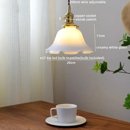 Modern brass and glass led hanging lamp bedroom light