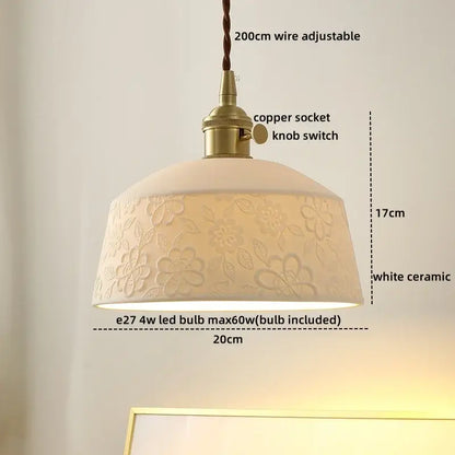 Modern brass and glass led hanging lamp bedroom light
