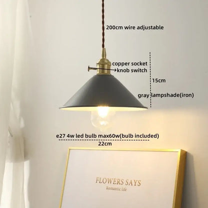Modern brass and glass led hanging lamp bedroom light