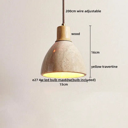 Rustic concrete and wood led hanging lamp dining room pendant