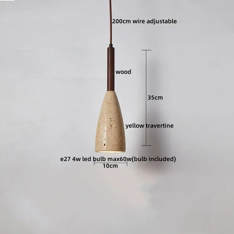 Rustic concrete and wood led hanging lamp dining room pendant
