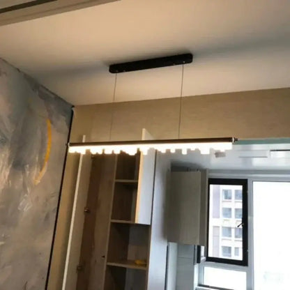Modern gold led hanging lamps strip dining room pendant light