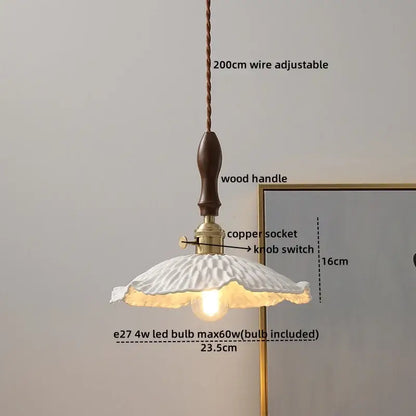 Modern hand blown glass led hanging light bronze bedroom pendant