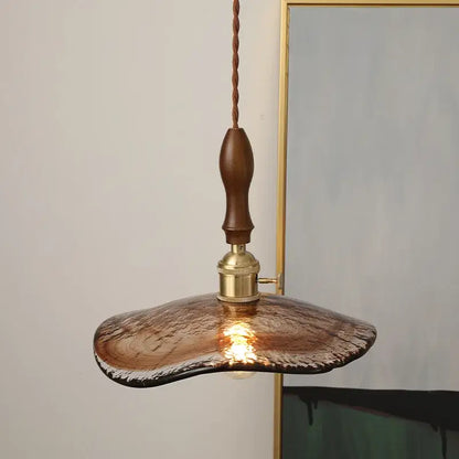 Modern hand blown glass led hanging light bronze bedroom pendant