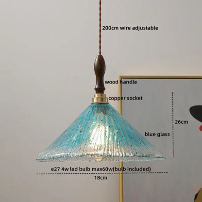 Modern hand blown glass led hanging light bronze bedroom pendant