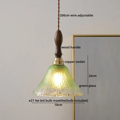 Modern hand blown glass led hanging light bronze bedroom pendant