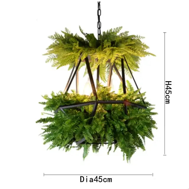 Modern geometric black led hanging plants chandelier living room