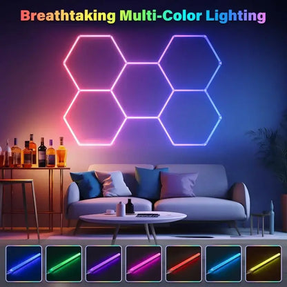 Rgb customizable led hex garage light with remote control