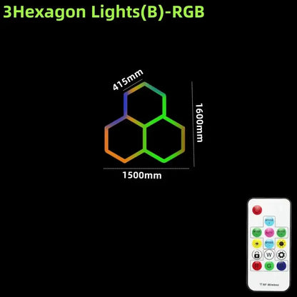 Rgb customizable led hex garage light with remote control