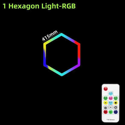 Rgb customizable led hex garage light with remote control