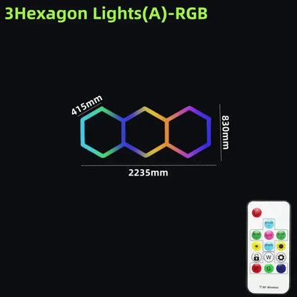 Rgb customizable led hex garage light with remote control