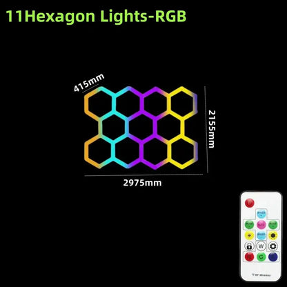 Rgb customizable led hex garage light with remote control