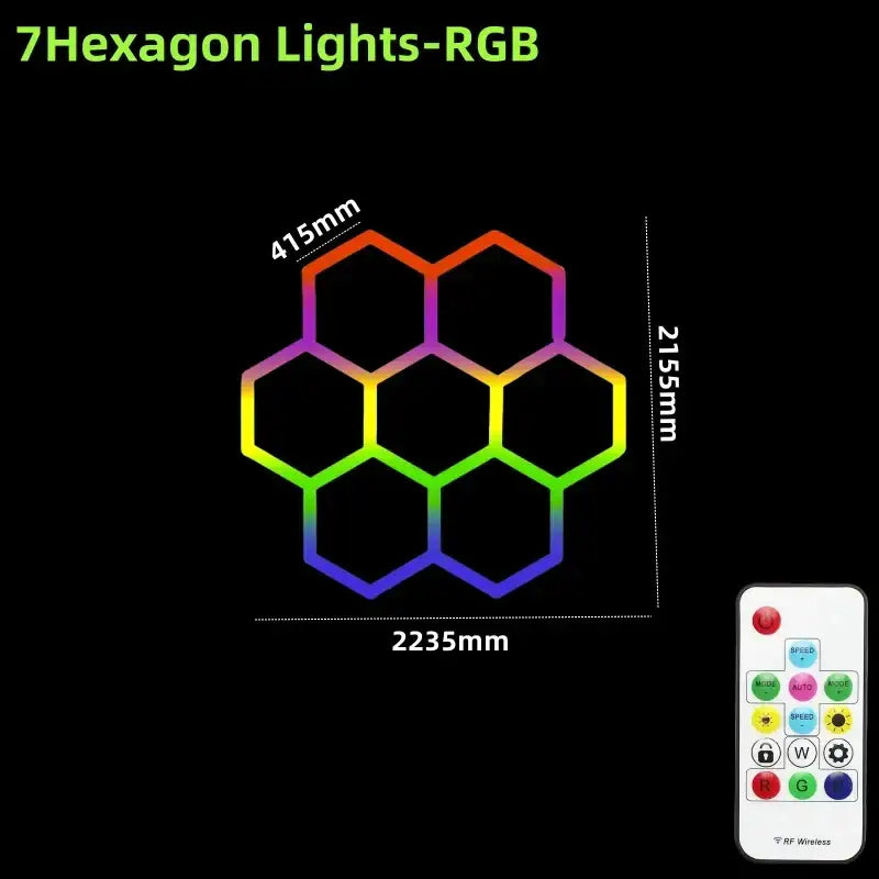 Rgb customizable led hex garage light with remote control