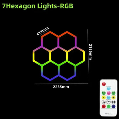 Rgb customizable led hex garage light with remote control