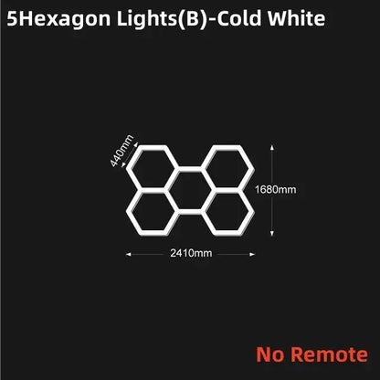 Rgb customizable led hex garage light with remote control
