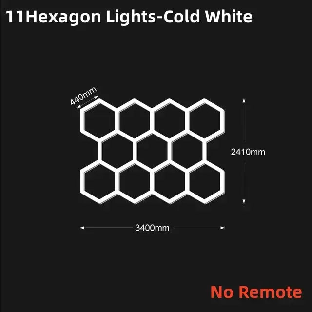 Rgb customizable led hex garage light with remote control