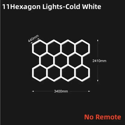 Rgb customizable led hex garage light with remote control