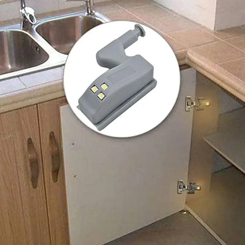 Gray plastic led hinge sensor lights kitchen cabinet wardrobe