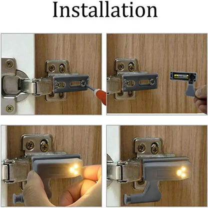 Gray plastic led hinge sensor lights kitchen cabinet wardrobe