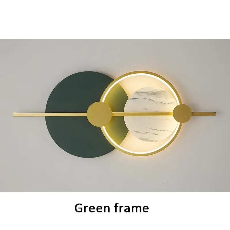 Modern gold and black marble led home wall lamp living room