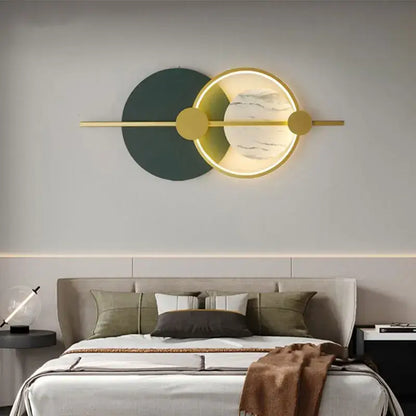 Modern gold and black marble led home wall lamp living room