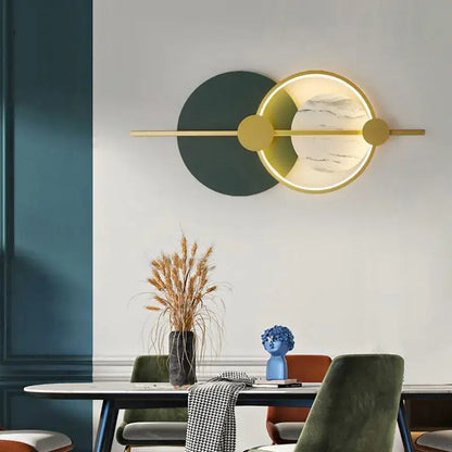 Modern gold and black marble led home wall lamp living room