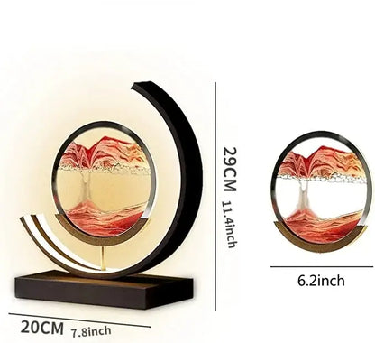 Crescent black led hourglass quicksand desk lamp bedroom night light